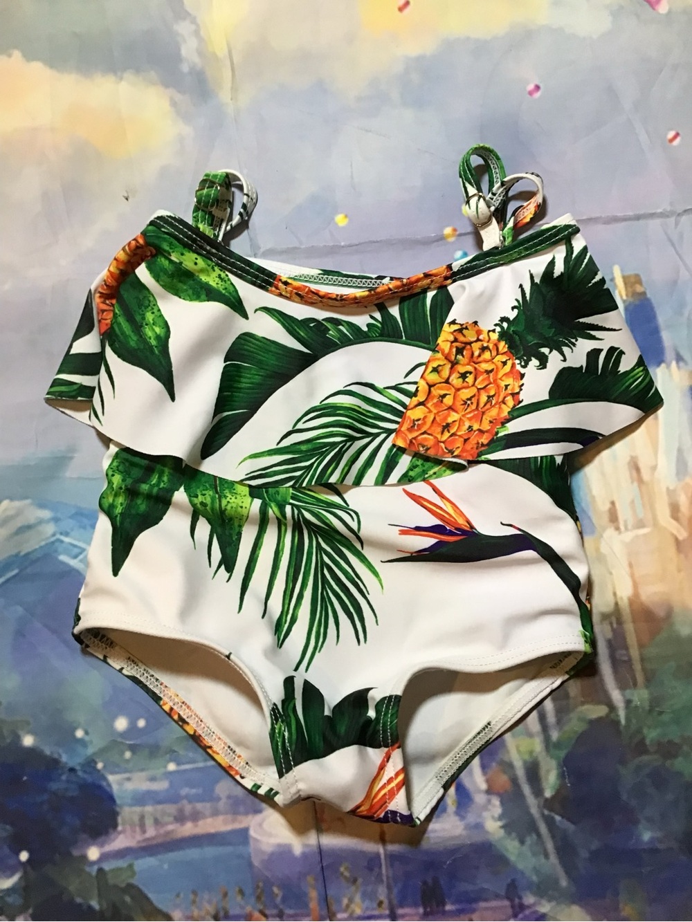 Patpat girls tropical one piece swimsuit size 6-8 months